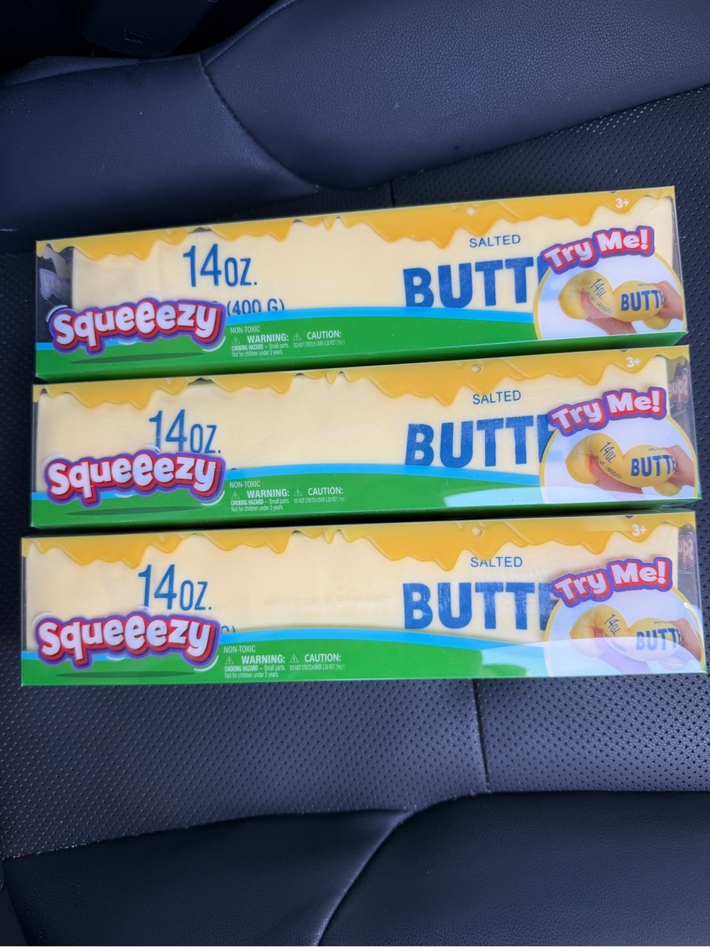 3 Squeeezy 14 oz Salted Butter Tubes - Yellow Packaging (Set of 3)
